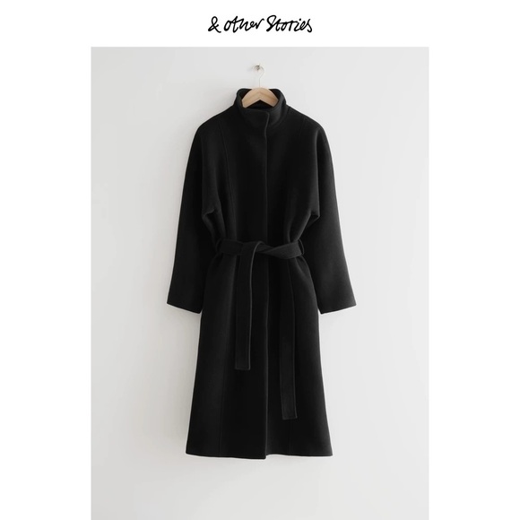 & Other Stories Belted Wool Coat - Picture 1 of 7